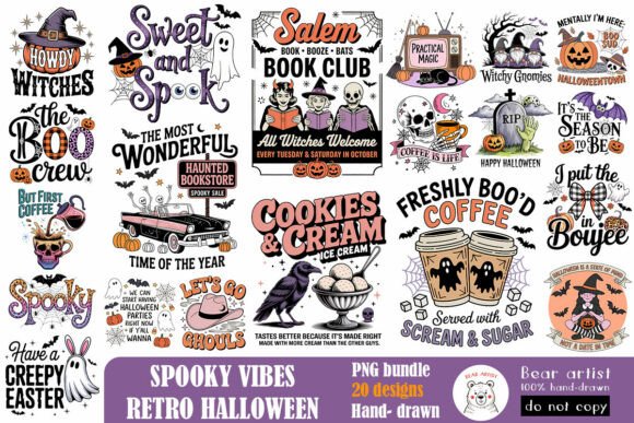 Spooky Halloween Vibes PNG Bundle Graphic by Bear Artist · Creative Fabrica