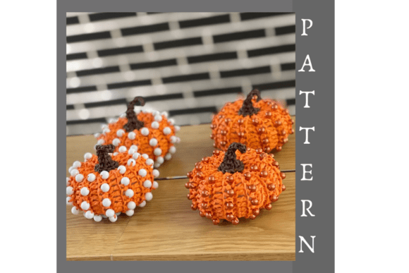 Crochet Pumpkin Pattern Decor with Beads