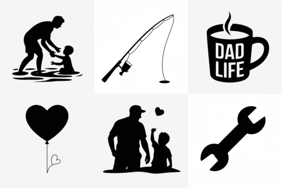 Dad and Child SVG Bundle Fathers Day