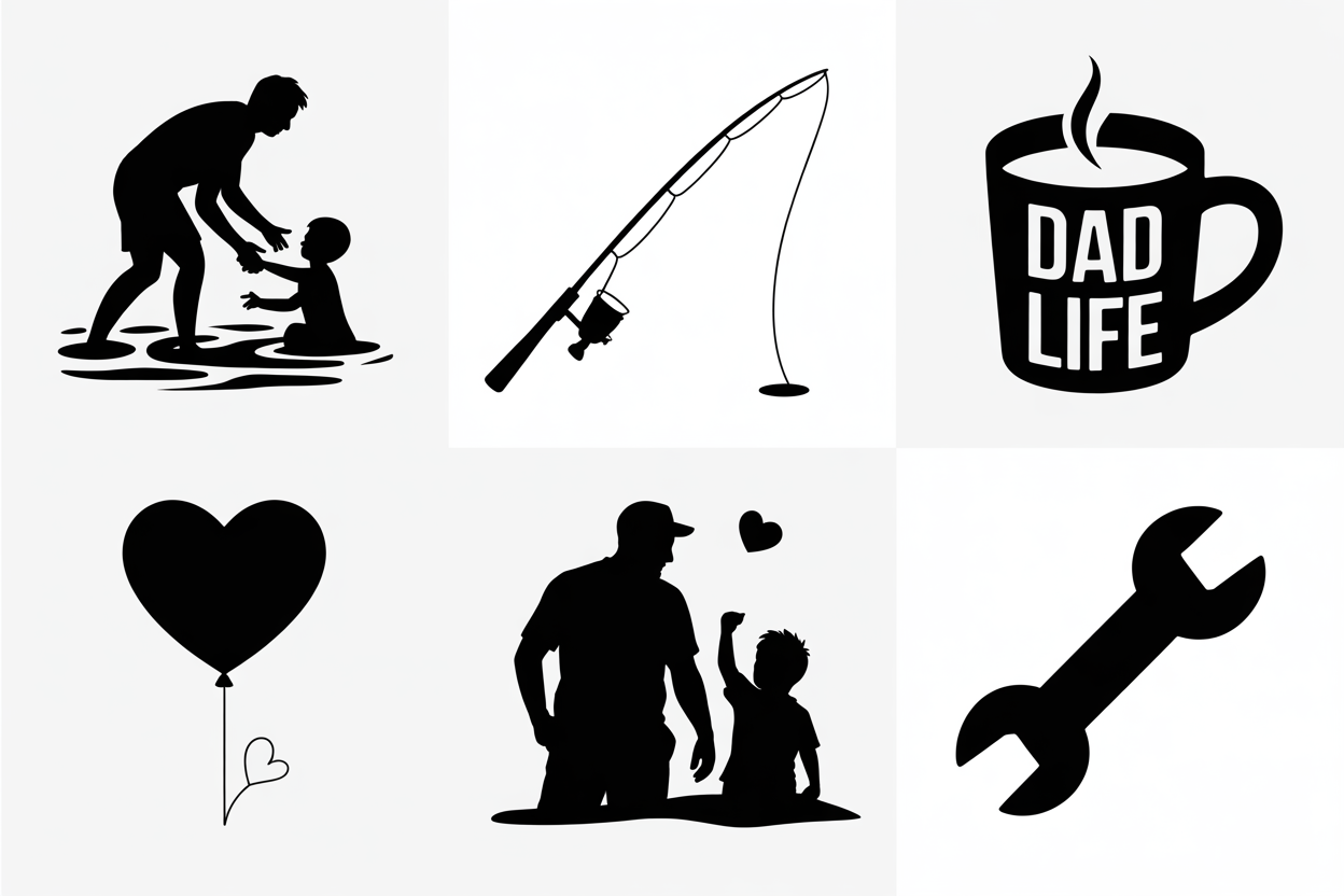 Dad and Child SVG Bundle Fathers Day