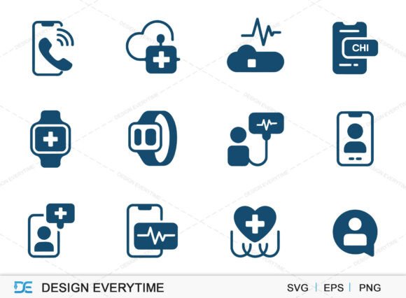 Digital Healthcare Icon Set, Icon Design