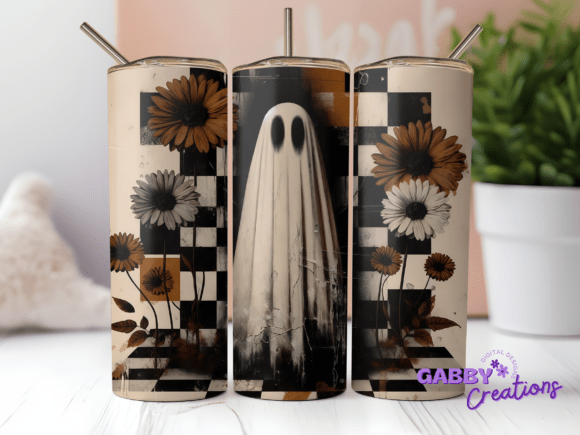 Fall Ghost Halloween 20oz Tumbler PNG