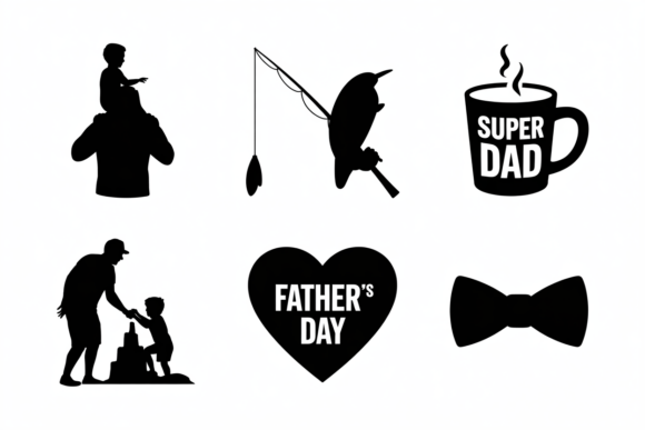 Fathers Day Silhouette Bundle SVG