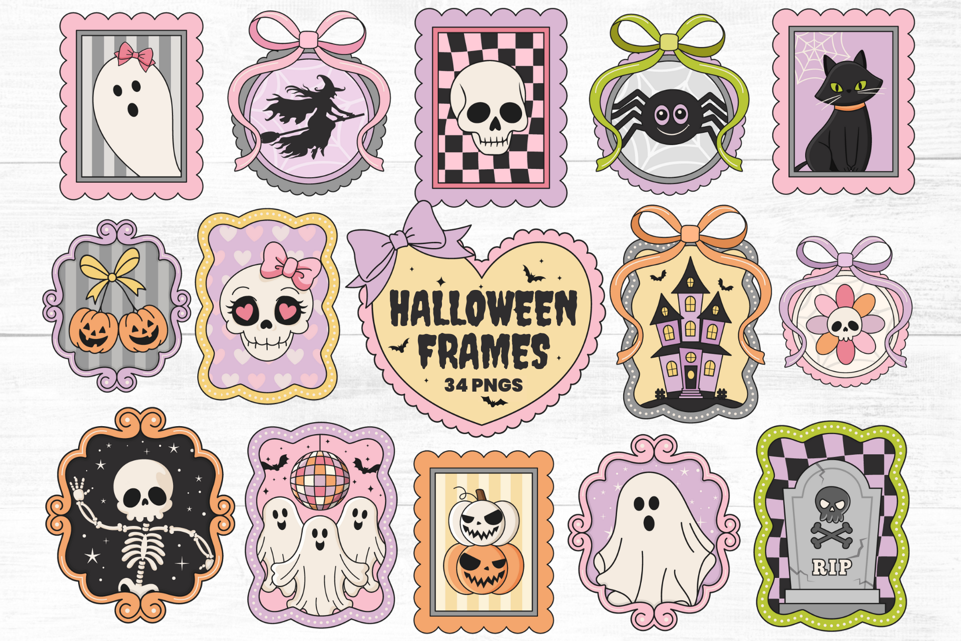 Halloween Frames Clipart with Ghosts