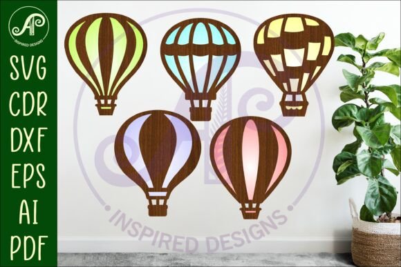 Hot Air Balloon Laser Cut Outs SVG File · Creative Fabrica