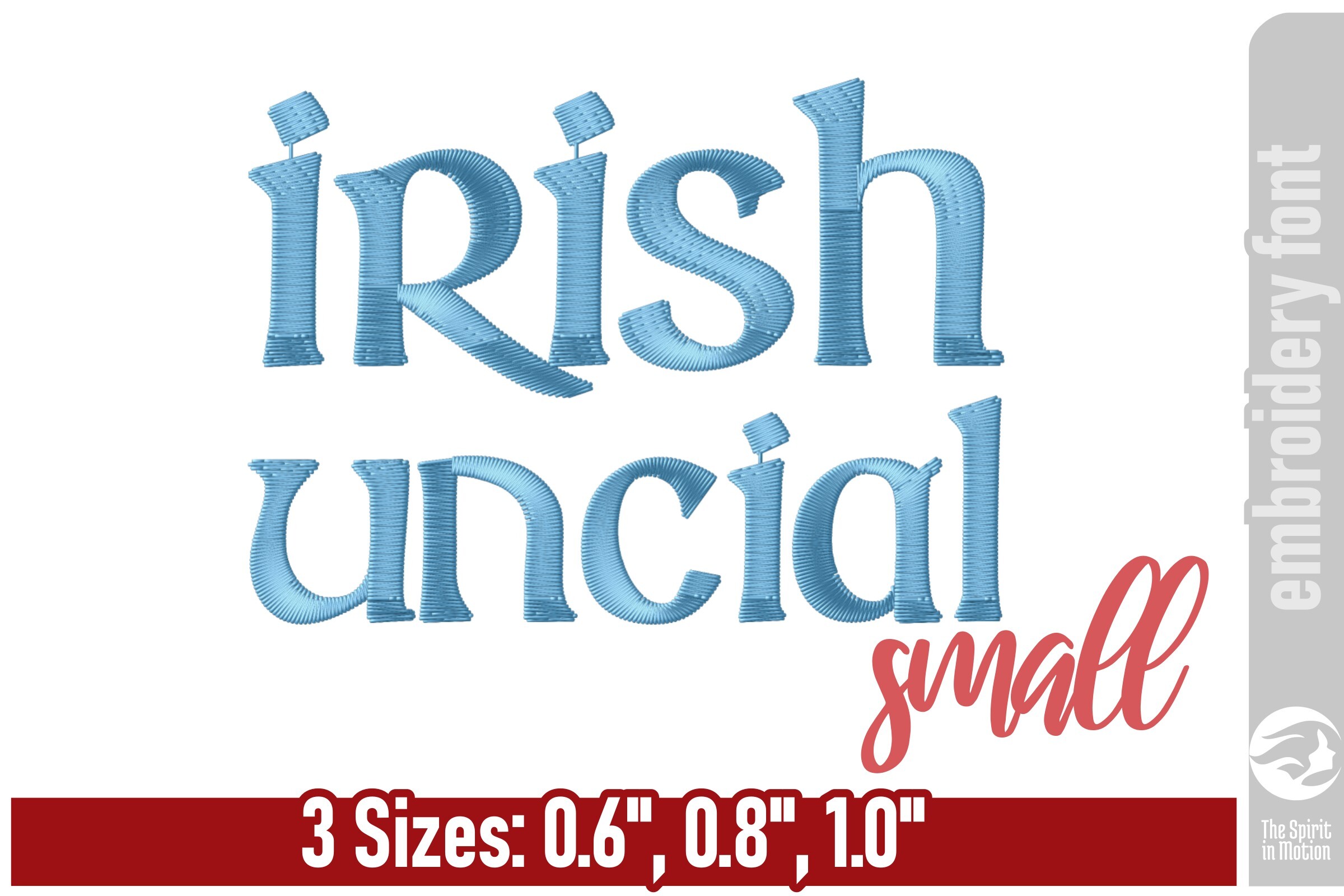 Irish Uncial Embroidery Font - Small