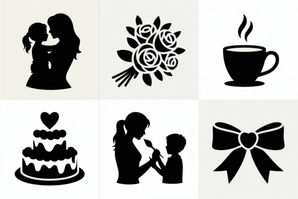 Mother and Child Silhouette SVG Bundle Grafik Plotterdateien Von rabiulalam97677
