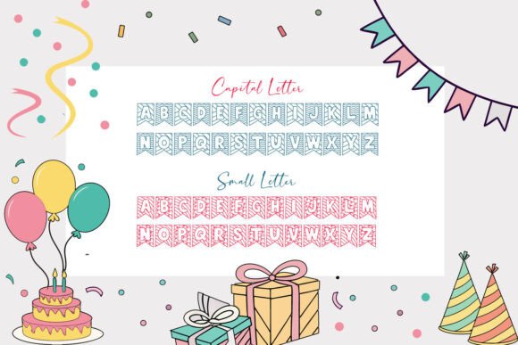 Party Blocks Font PNG with transparent background - Preview 1