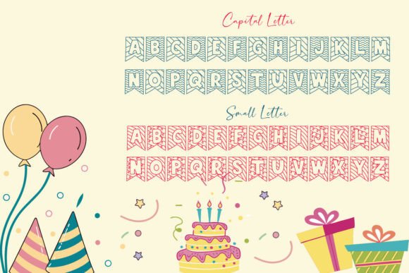 Party Blocks Font PNG with transparent background - Preview 2