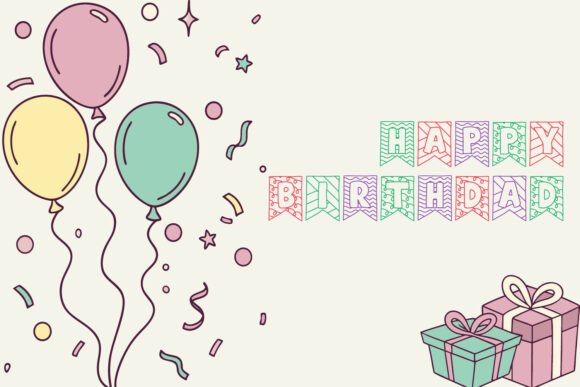 Party Blocks Font PNG with transparent background - Preview 3