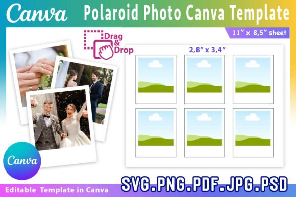 Polaroid Photo Canva Editable Template