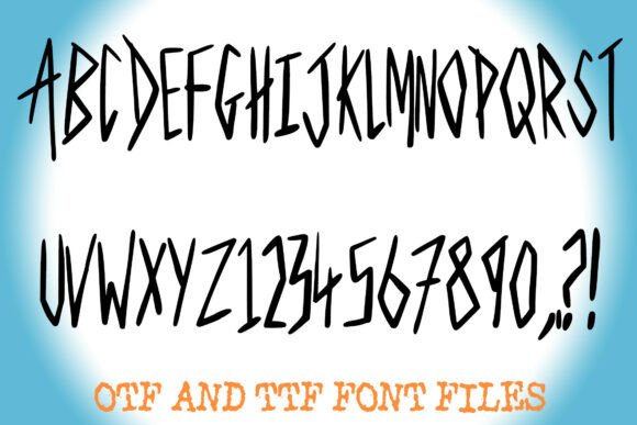 Rough Thin Marker Font PNG with transparent background - Preview 1