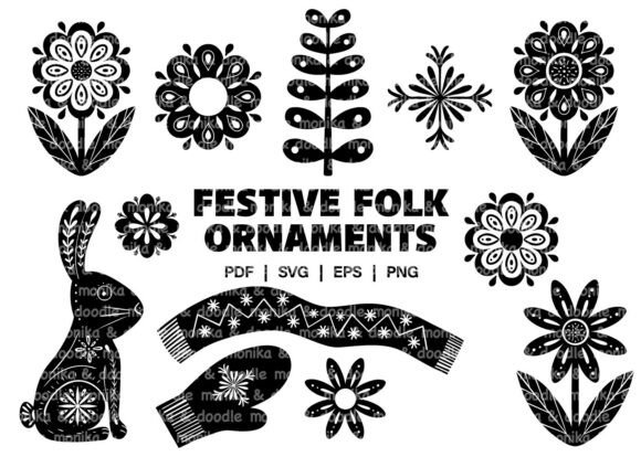 Scandinavian Festive Ornaments Bundle Laser Cutting