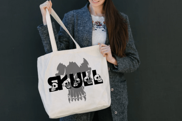 Skull Block Halloween Font PNG with transparent background - Preview 1