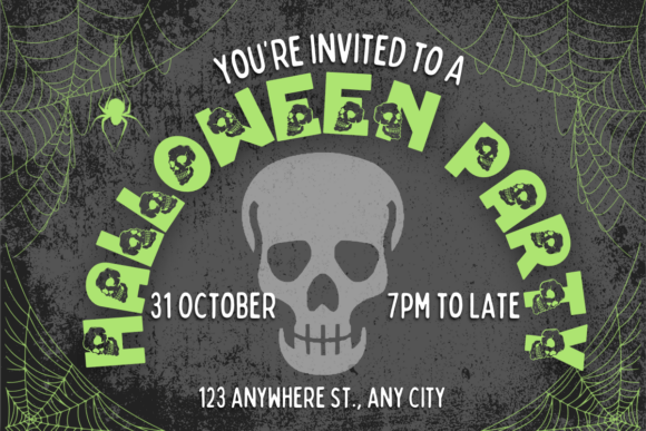Skull Block Halloween Font PNG with transparent background - Preview 4