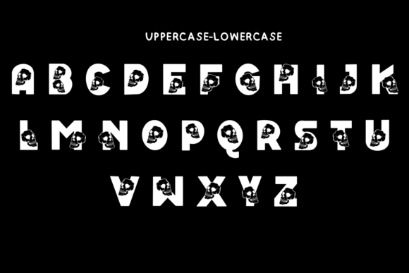 Skull Block Halloween Font PNG with transparent background - Preview 5