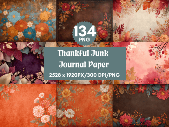 Thankful Junk Journal Paper Pack Graphic AI Graphics By Diana Hunter