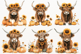 Autumn Highland Cow Clipart PNG Graphic by SugarCloudStudioArt ...