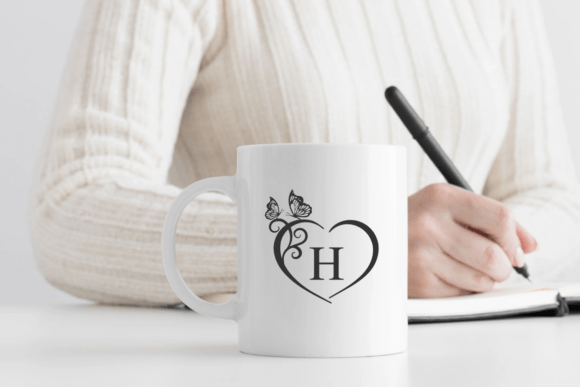 Butterfly Heart Monogram Font - Preview 2