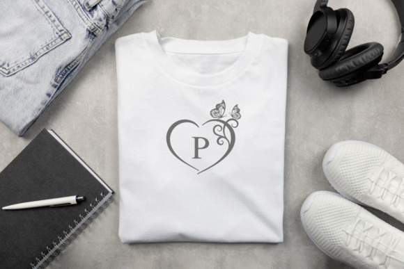 Butterfly Heart Monogram Font - Preview 3