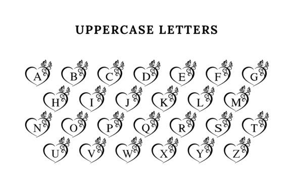 Butterfly Heart Monogram Font - Preview 6