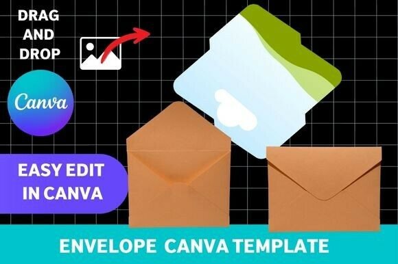 Editable Canva printable envelope template for cards and invitations