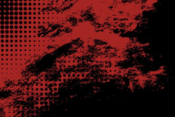 Grunge Halftone Red Texture on Black