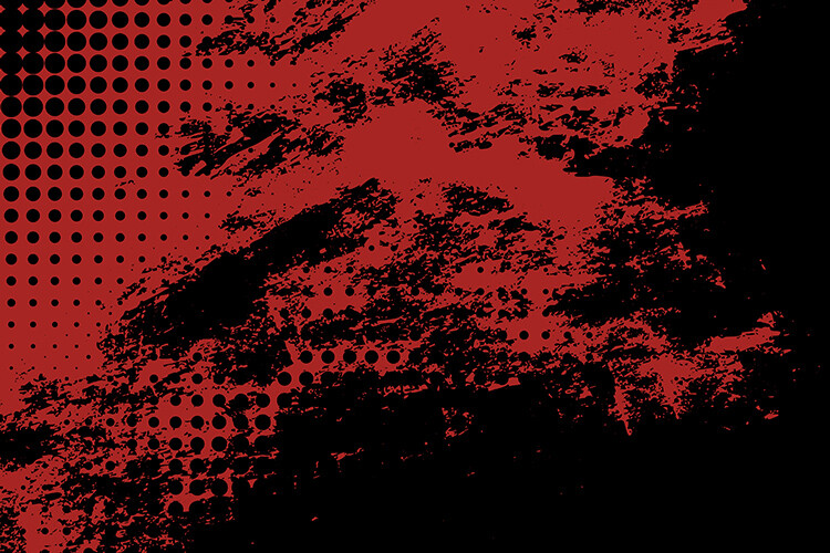 Grunge Halftone Red Texture on Black