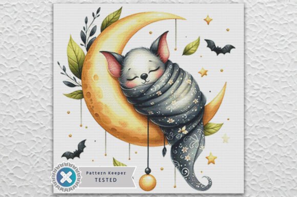 Halloween Bat Cross Stitch Pattern PDF