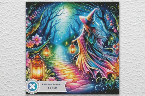 Halloween Witch Cross Stitch Pattern PDF