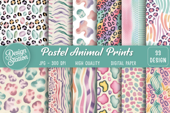 Pastel Animal Digital Prints Background