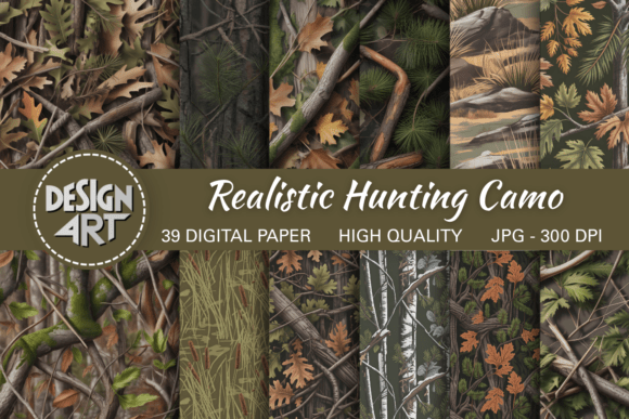 Realistic Hunting Camo Digital Paper