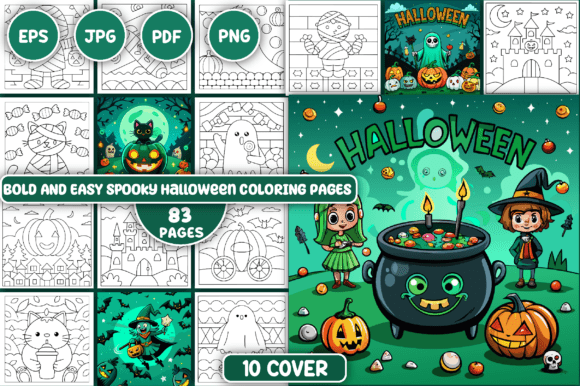 Classic Spooky Halloween Coloring Pages