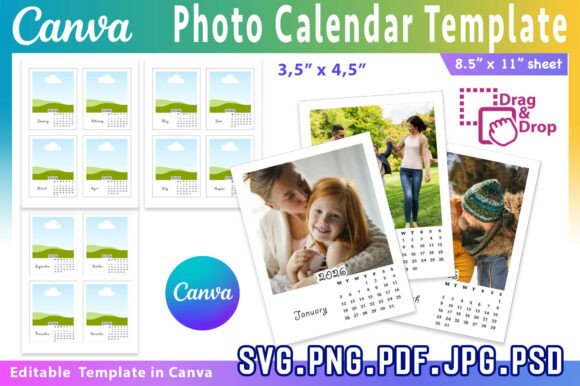 2026 Photo Calendar Canva Template