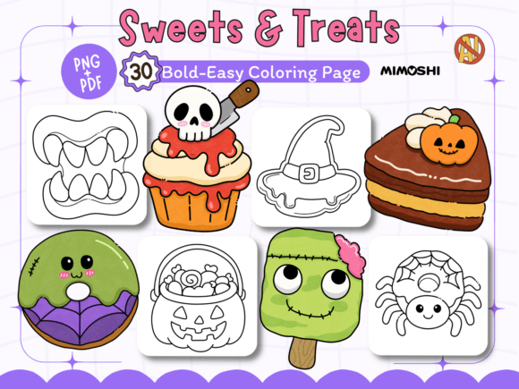 Halloween Candy Sweets & Treats Coloring