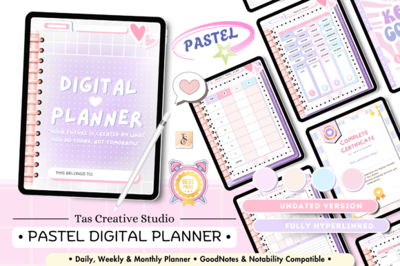 Portrait Purple Pastel Digital Planner
