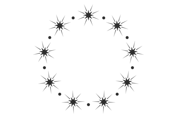 Radial Stardust Border. Black Shine Rays