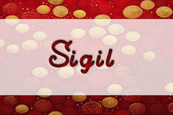 Sigil Font PNG with transparent background - Preview 1