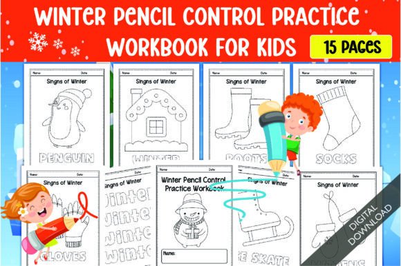 Winter Pencil Control Practice Workbook