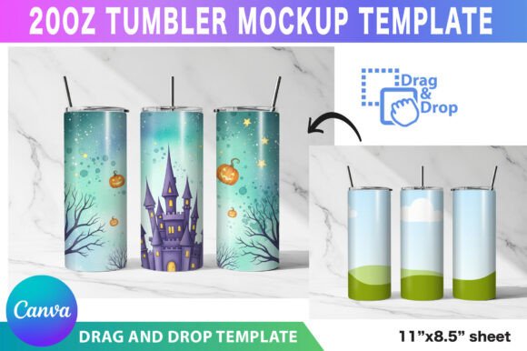 20 Oz Skinny Tumbler Canva Templates