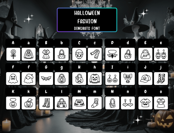 Halloween Fashion Font PNG with transparent background - Preview 1