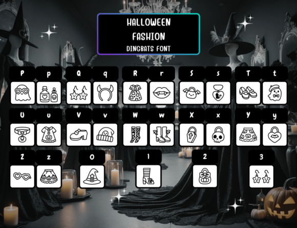 Halloween Fashion Font PNG with transparent background - Preview 2
