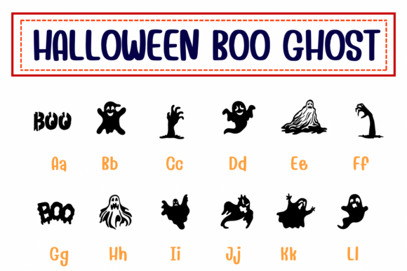 Halloween Boo Ghost Font PNG with transparent background - Preview 1