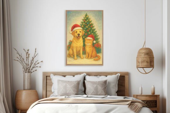 Holiday Pals by the Christmas Tree