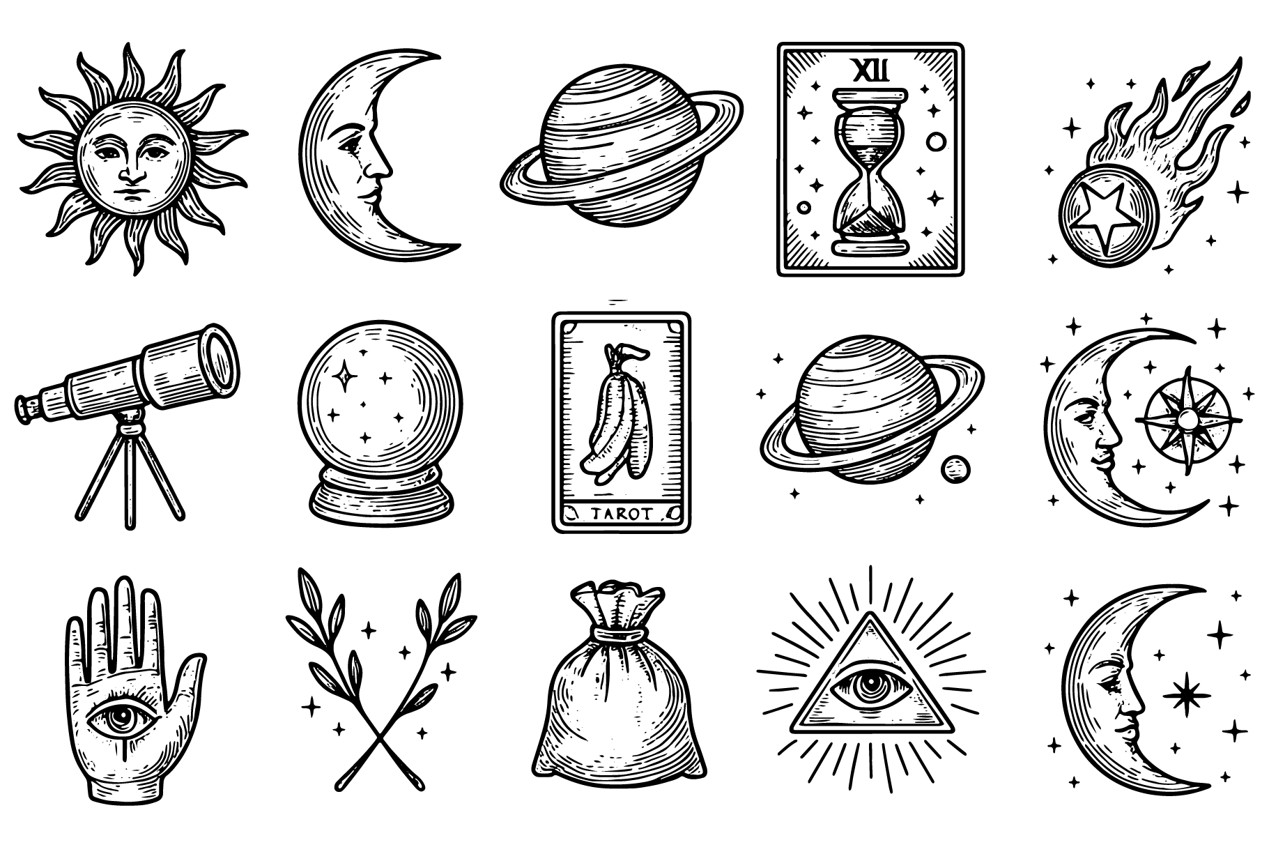 Mystic Tarot & Astrology Icons