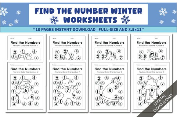 Number Winter Worksheets
