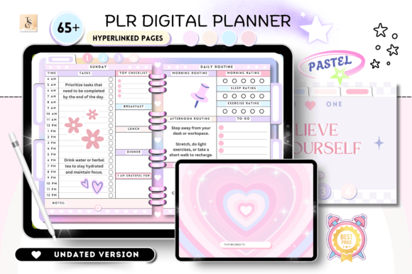 PLR Resell Canva Undated Digital Planner