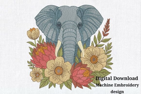 Safari Elephant Floral Jungle Animal