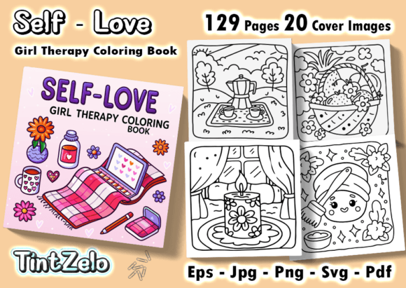 Self Love Girl Therapy Coloring Pages