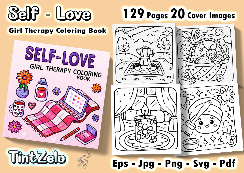 Self Love Girl Therapy Coloring Pages